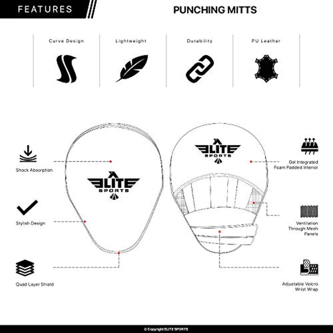 Elite Sports Boxing Punch Focus Mitts 14 Elite Sports Boxing Punch Focus Mitts