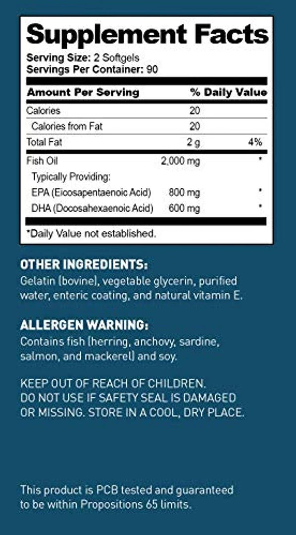 Dr. Tobias Dr Tobias Omega 3 Fish Oil Triple Strength,Non-GMO, NSF-Certified (180 Softgels) Supplements 4 Dr. Tobias Dr Tobias Omega 3 Fish Oil Triple Strength,Non-GMO, NSF-Certified (180 Softgels) Supplements