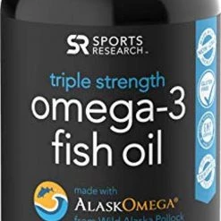 Sports Research Supplements Omega-3 Wild Alaskan Fish Oil (1250mg Per Capsule) Non-GMO & Gluten Free