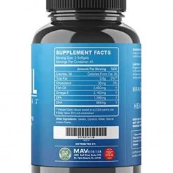 Supplements MAV Nutrition Omega 3 Fish Oil Triple Strength, 3,600mg, Burpless, Non-GMO, NSF-Certified, 120 Count 12 Supplements MAV Nutrition Omega 3 Fish Oil Triple Strength, 3,600mg, Burpless, Non-GMO, NSF-Certified, 120 Count