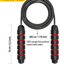 AIZIYUO Adjustable Jump Rope 2 Pack, Tangle-Free Rapid Speed Cable Skipping