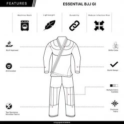 Jiu Jitsu Elite Sports GI - Lightweight- W/Preshrunk Fabric & Free Belt 25 Jiu Jitsu Elite Sports GI - Lightweight- W/Preshrunk Fabric & Free Belt