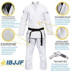 HAWK Jiu Jitsu Brazilian Jiu Jitsu Unisex Gi Ultra Light, Preshrunk, Free White Belt!!!