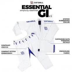 Sanabul Essentials V.2 Ultra Light Preshrunk BJJ Gi W/White Belt Jiu Jitsu 20 Sanabul Essentials V.2 Ultra Light Preshrunk BJJ Gi W/White Belt Jiu Jitsu