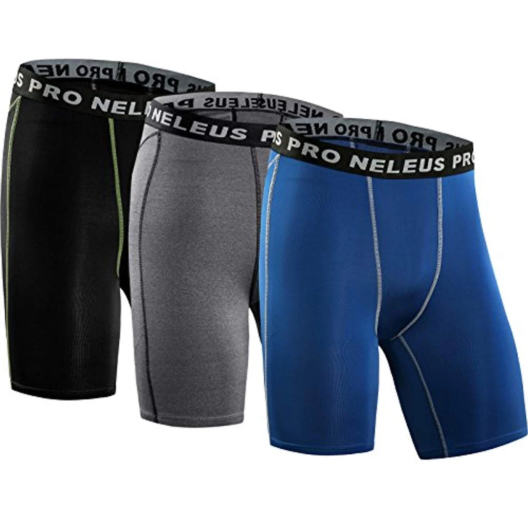 Neleus Men's 3 Pack Compression Short 11 Neleus Men's 3 Pack Compression Short