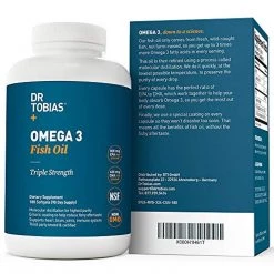 Dr. Tobias Dr Tobias Omega 3 Fish Oil Triple Strength,Non-GMO, NSF-Certified (180 Softgels) Supplements