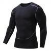 EL FIGHT Men's Soft Slim Long Sleeve Dry-Fit Compression Shirt Black 50