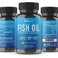 Supplements MAV Nutrition Omega 3 Fish Oil Triple Strength, 3,600mg, Burpless, Non-GMO, NSF-Certified, 120 Count 14 Supplements MAV Nutrition Omega 3 Fish Oil Triple Strength, 3,600mg, Burpless, Non-GMO, NSF-Certified, 120 Count