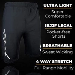 Gold BJJ Jiu Jitsu Shorts - IBJJF Approved - For Grappling, MMA.