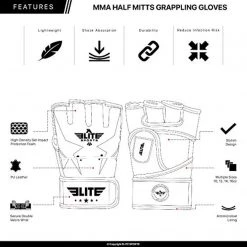 Elite Sports Pro Style MMA Gloves Martial Arts Grappling Sparring Gloves