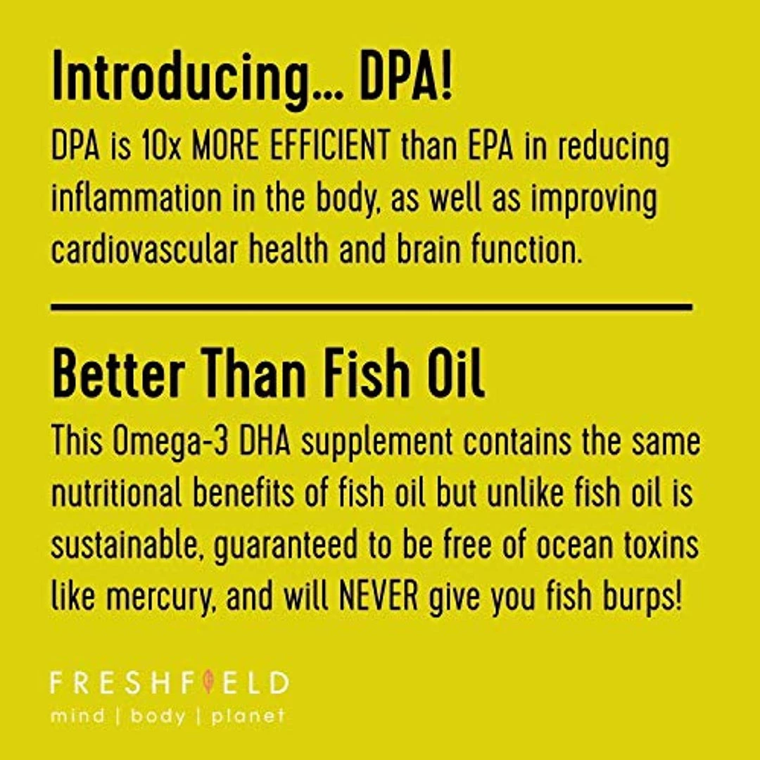 Freshfield Naturals Freshfield Vegan Omega 3 Algae Oil - 2 Month Supply 2 Freshfield Naturals Freshfield Vegan Omega 3 Algae Oil - 2 Month Supply