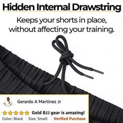 Gold BJJ Jiu Jitsu Shorts - IBJJF Approved - For Grappling, MMA.