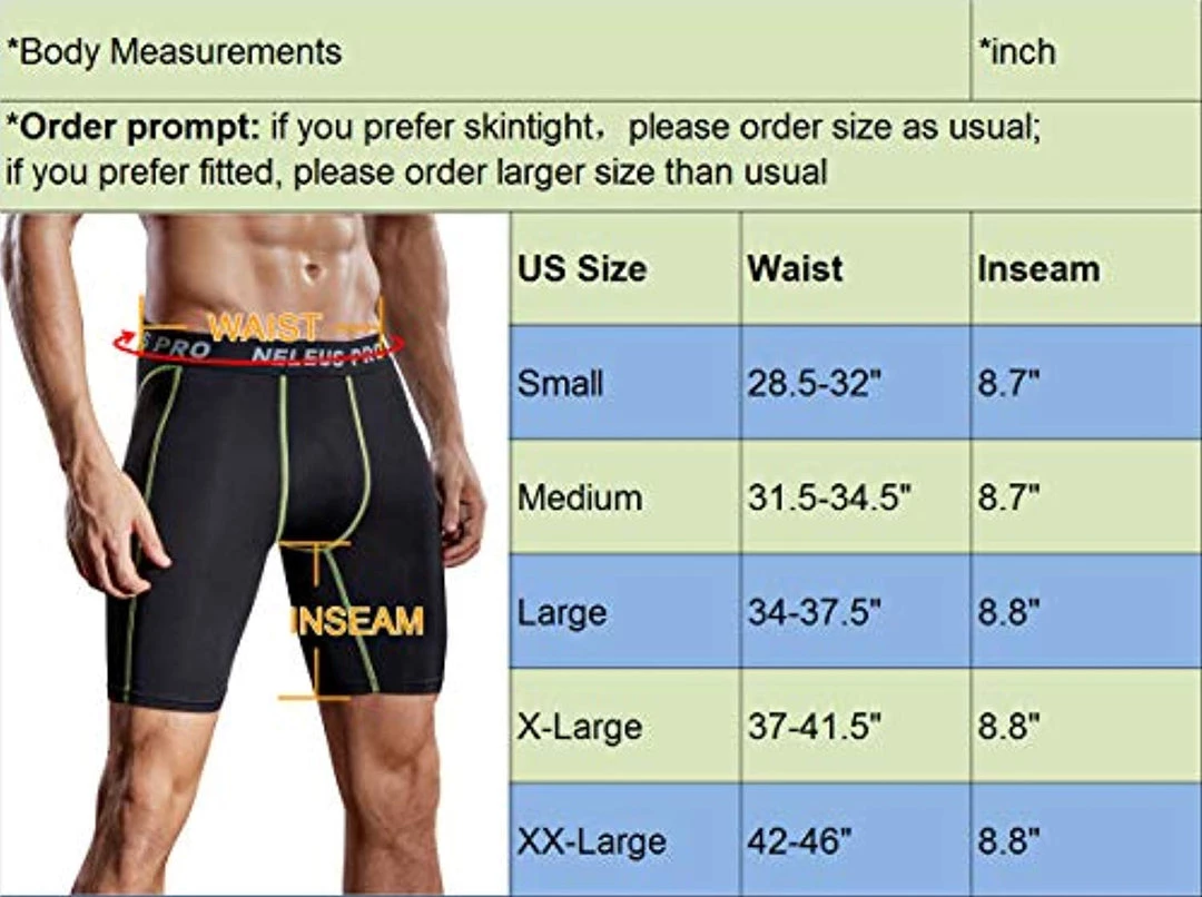 Neleus Men's 3 Pack Compression Short 13 Neleus Men's 3 Pack Compression Short