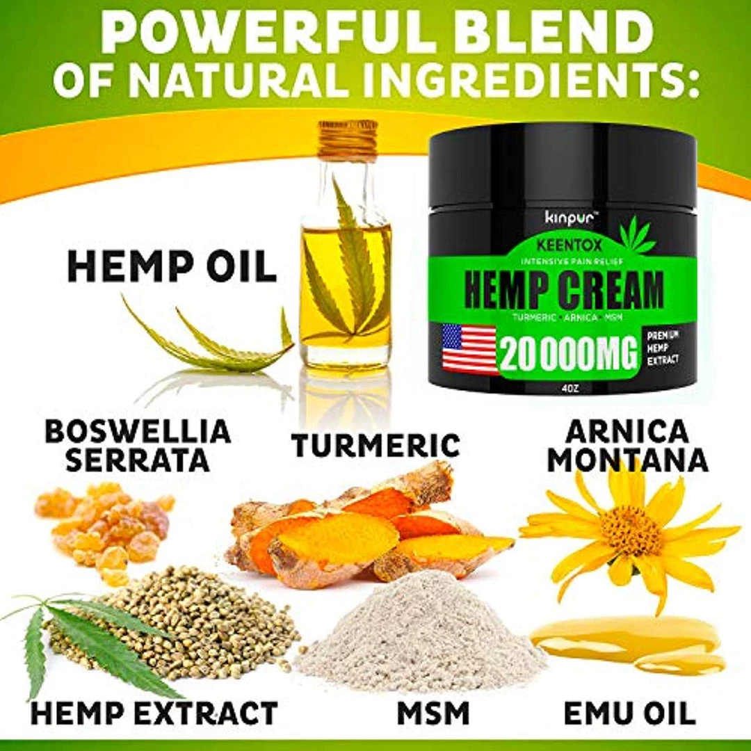 Kinpur Hemp Pain Relief Cream - 20 000MG Hemp Oil With MSM 5 Kinpur Hemp Pain Relief Cream - 20 000MG Hemp Oil With MSM