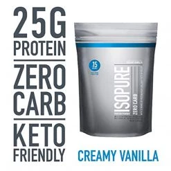 Supplements Isopure Keto Friendly Whey Isolate Protein Powder, Creamy Vanilla