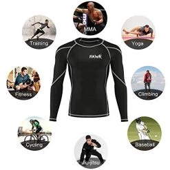 Hawk Sports Mens Compression Shirts Base Layer MMA BJJ Rash Guard