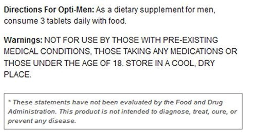 OPTIMUM NUTRITION Opti-Men With Vitamins C, D, E, B12 5 OPTIMUM NUTRITION Opti-Men With Vitamins C, D, E, B12