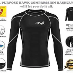 Hawk Sports Mens Compression Shirts Base Layer MMA BJJ Rash Guard