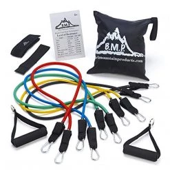 Black Mountain Resistance Band Set With Door Anchor, Ankle Strap And Carrying Case Conditioning