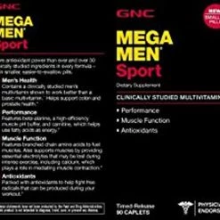 GNC Mega Men Sport Multivitamin For Performance & Muscle Function Supplements 12 GNC Mega Men Sport Multivitamin For Performance & Muscle Function Supplements