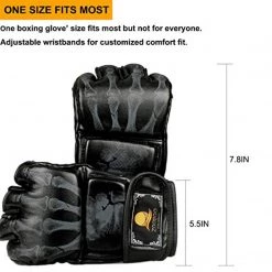 ZooBoo MMA Gloves, Half-Finger Boxing Fight Gloves Adjustable Wrist Band 20 ZooBoo MMA Gloves, Half-Finger Boxing Fight Gloves Adjustable Wrist Band