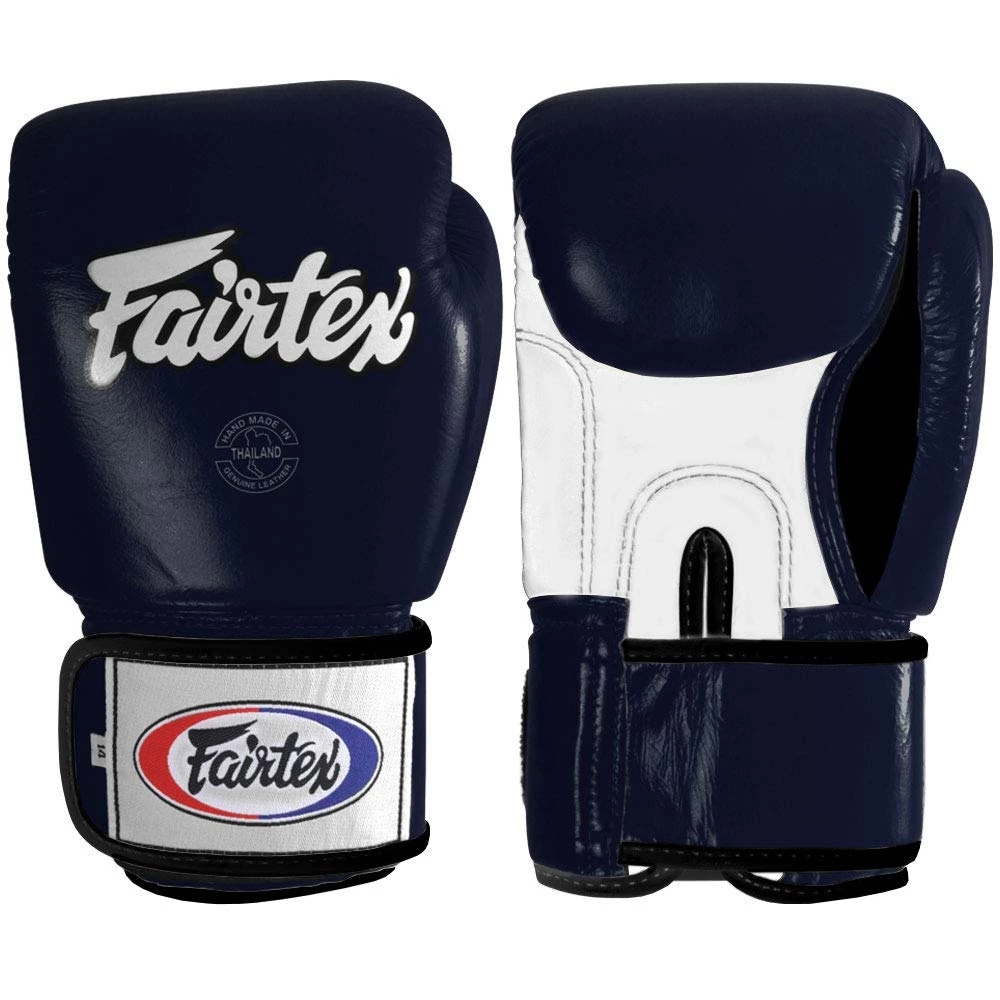 Fairtex Muay Thai Style Gloves Blue/White/Black 1 Fairtex Muay Thai Style Gloves Blue/White/Black