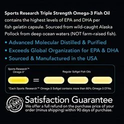 Sports Research Supplements Omega-3 Wild Alaskan Fish Oil (1250mg Per Capsule) Non-GMO & Gluten Free 9 Sports Research Supplements Omega-3 Wild Alaskan Fish Oil (1250mg Per Capsule) Non-GMO & Gluten Free