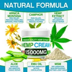 Arvesa Hemp Pain Relief Cream - 15000 MG - Non-GMO