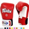 Kickboxing & Mauy Thai Fairtex Muay Thai Style Gloves Red/white/black White Trim