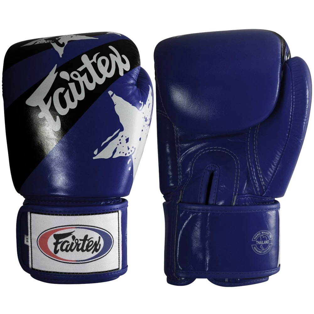 Fairtex Muay Thai Style Star Gloves Blue/Black 1 Fairtex Muay Thai Style Star Gloves Blue/Black