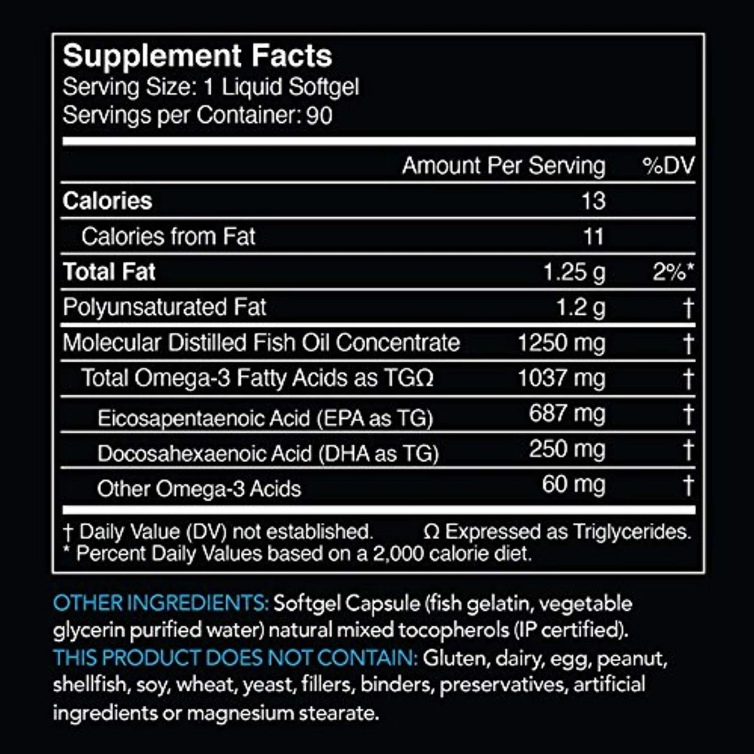 Sports Research Supplements Omega-3 Wild Alaskan Fish Oil (1250mg Per Capsule) Non-GMO & Gluten Free 3 Sports Research Supplements Omega-3 Wild Alaskan Fish Oil (1250mg Per Capsule) Non-GMO & Gluten Free