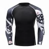EL FIGHT Men's Soft Slim Long Sleeve Dry-Fit Compression Shirt Black 10 Rash Guard