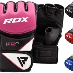 RDX MMA Gloves For Grappling Martial Arts | D. Cut Palm Maya Hide Leather | Pink