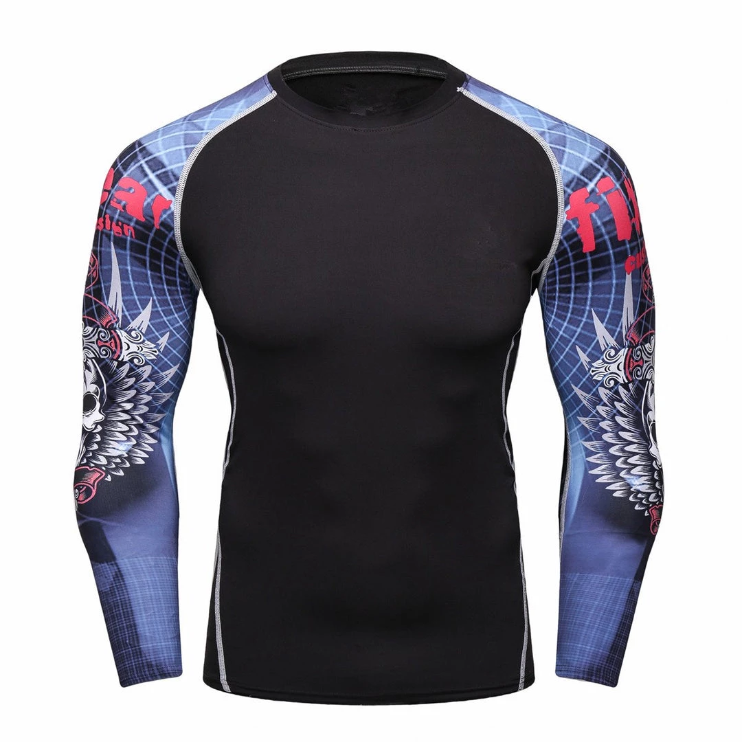 EL FIGHT Rash Guard Men's Soft Slim Long Sleeve Dry-Fit Compression Shirt Black 14 1 EL FIGHT Rash Guard Men's Soft Slim Long Sleeve Dry-Fit Compression Shirt Black 14