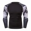 EL FIGHT Men's Soft Slim Long Sleeve Dry-Fit Compression Shirt Black Grey Rash Guard