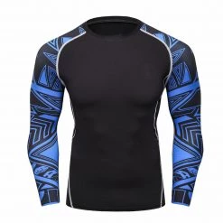 EL FIGHT Men's Soft Slim Long Sleeve Dry-Fit Compression Shirt Black 16 Rash Guard