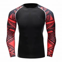 EL FIGHT Rash Guard Men's Soft Slim Long Sleeve Dry-Fit Compression Shirt Black 11