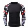 EL FIGHT Men's Soft Slim Long Sleeve Dry-Fit Compression Shirt Black 07