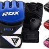 RDX MMA Gloves For Grappling Martial Arts | D. Cut Palm Maya Hide Leather | Blue