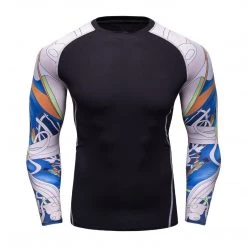 EL FIGHT Rash Guard Men's Soft Slim Long Sleeve Dry-Fit Compression Shirt Black 13