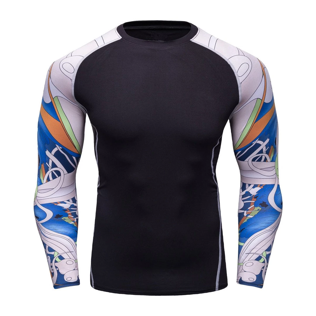 EL FIGHT Rash Guard Men's Soft Slim Long Sleeve Dry-Fit Compression Shirt Black 13 1 EL FIGHT Rash Guard Men's Soft Slim Long Sleeve Dry-Fit Compression Shirt Black 13