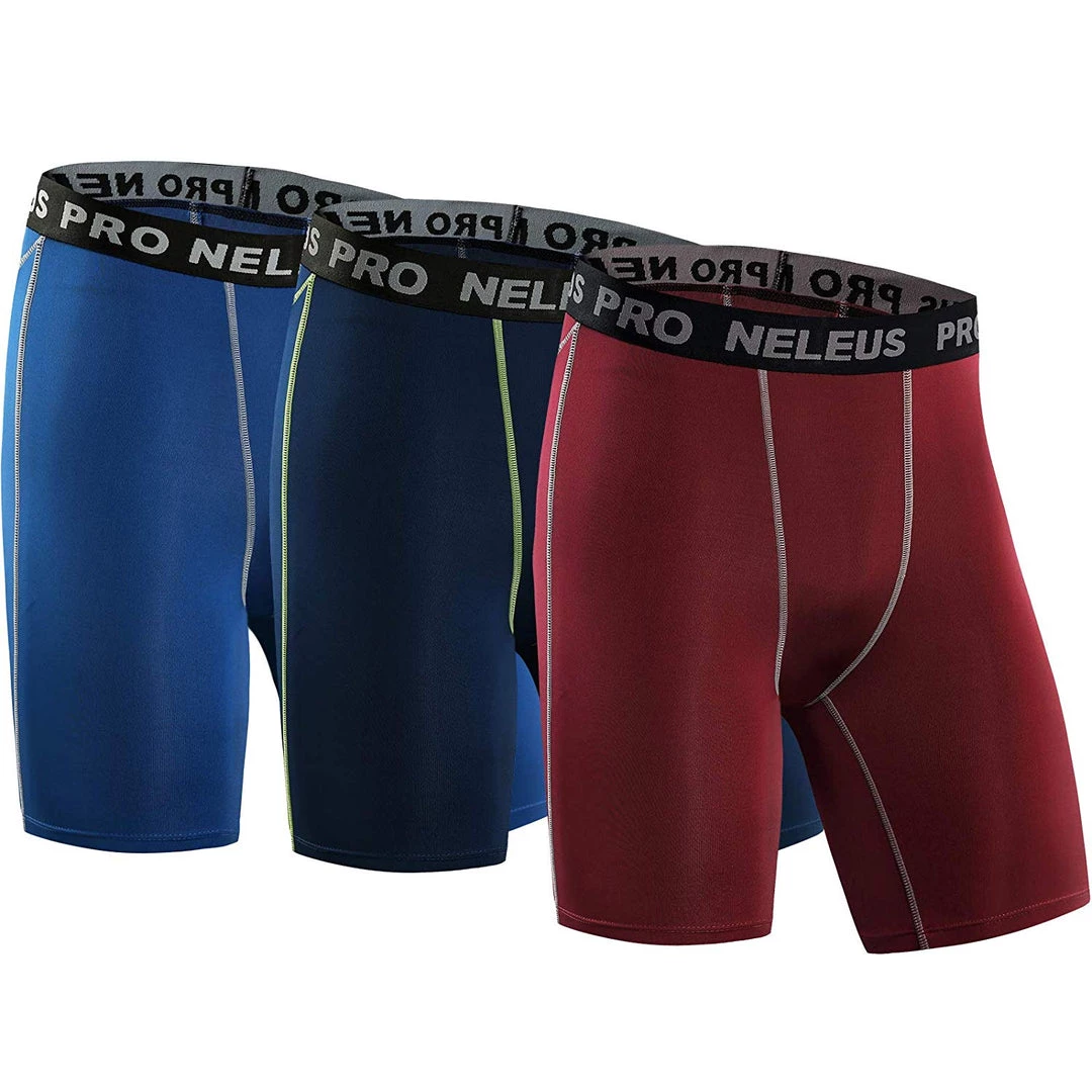 Neleus Men's 3 Pack Compression Short 7 Neleus Men's 3 Pack Compression Short