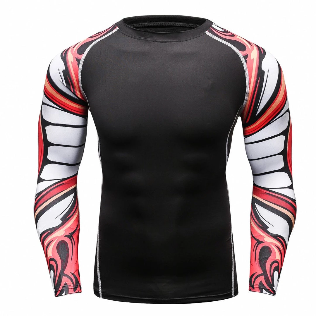 EL FIGHT Men's Soft Slim Long Sleeve Dry-Fit Compression Shirt Black 02 1 EL FIGHT Men's Soft Slim Long Sleeve Dry-Fit Compression Shirt Black 02