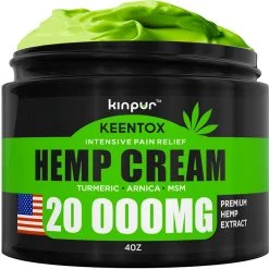 Kinpur Hemp Pain Relief Cream - 20 000MG Hemp Oil With MSM