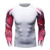 EL FIGHT Rash Guard Men's Soft Slim Long Sleeve Dry-Fit Compression Shirt White 08