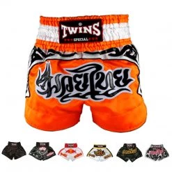 EL FIGHT Twins Special Muay Thai Boxing Shorts 156 - Orange