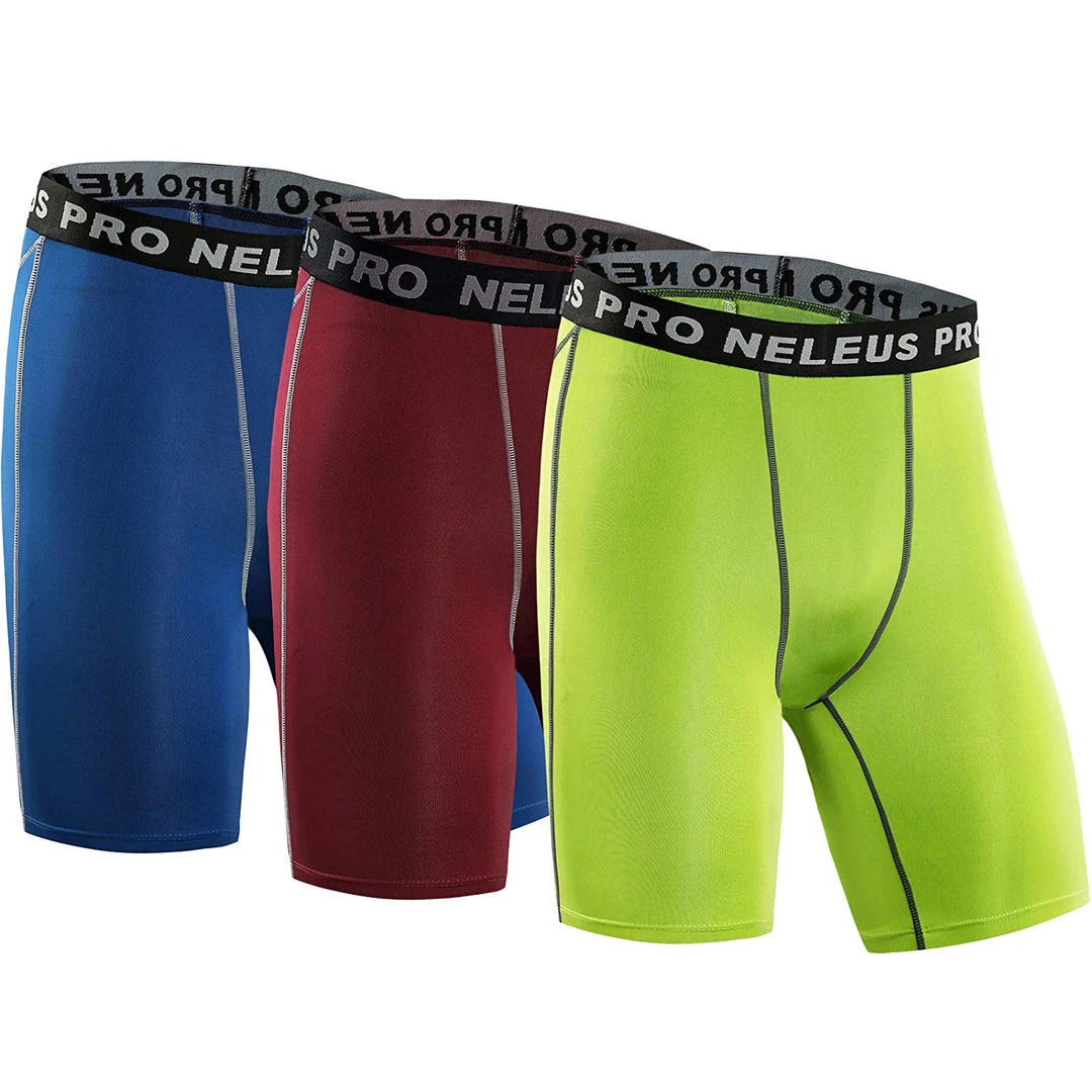 Neleus Men's 3 Pack Compression Short 2 Neleus Men's 3 Pack Compression Short