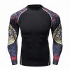 EL FIGHT Men's Soft Slim Long Sleeve Dry-Fit Compression Shirt Military Skull