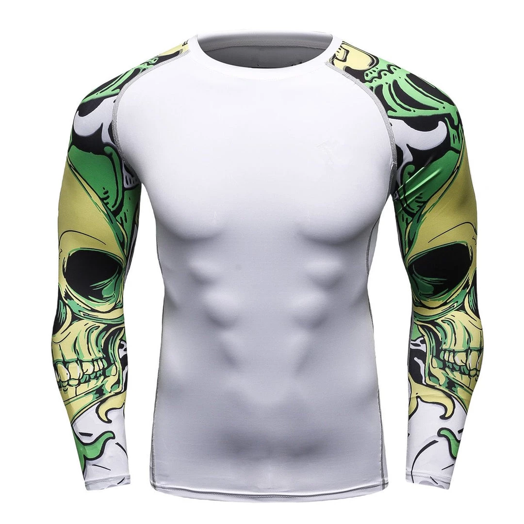 EL FIGHT Men's Soft Slim Long Sleeve Dry-Fit Compression Shirt White 03 1 EL FIGHT Men's Soft Slim Long Sleeve Dry-Fit Compression Shirt White 03