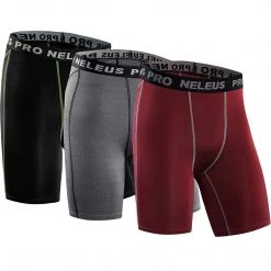 Neleus Men's 3 Pack Compression Short